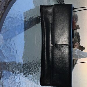 ALFANI black leather wristlet or clutch